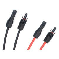 Solarkabel MC4 Stecker 10 Meter Länge rot und schwarz 4mm² inkl. montierter Solarstecker 1 Paar schwarz und rot