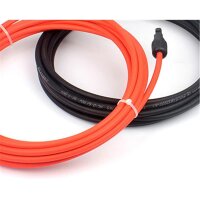 Solarkabel MC4 Stecker 10 Meter Länge rot und schwarz 4mm² inkl. montierter Solarstecker 1 Paar schwarz und rot