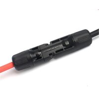 Solarkabel MC4 Stecker 10 Meter Länge rot und schwarz 4mm² inkl. montierter Solarstecker 1 Paar schwarz und rot
