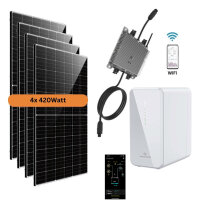 Balkonkraftwerk 1680W 4 Solarmodule 420W - 2,2 KW Sossen Speicher -1600W  Wechserichter